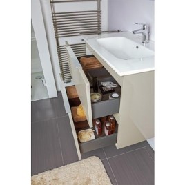 Kit de meubles de salle de bain BALI Château chêne 2 tiroirs largeur 810 mm