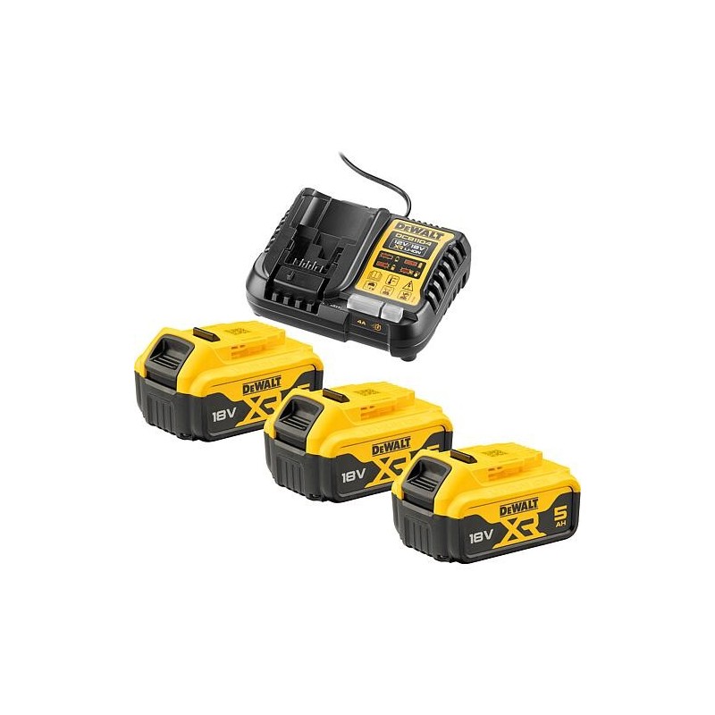 Jeu de batteries DCB1104P3-QW 18 V avec 3x Batteries 5 Ah et Chargeur