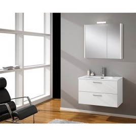 Kits de meubles de salle de bain NOA blanc brillant 2 tiroirs largeur 815x515x470 mm