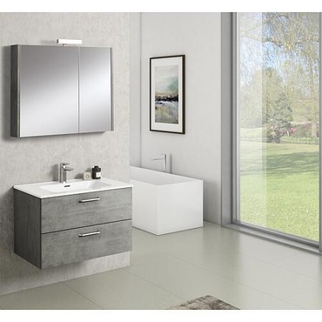 Kits de meubles de salle de bain NOA blanc brillant 2 tiroirs largeur 815x515x470 mm