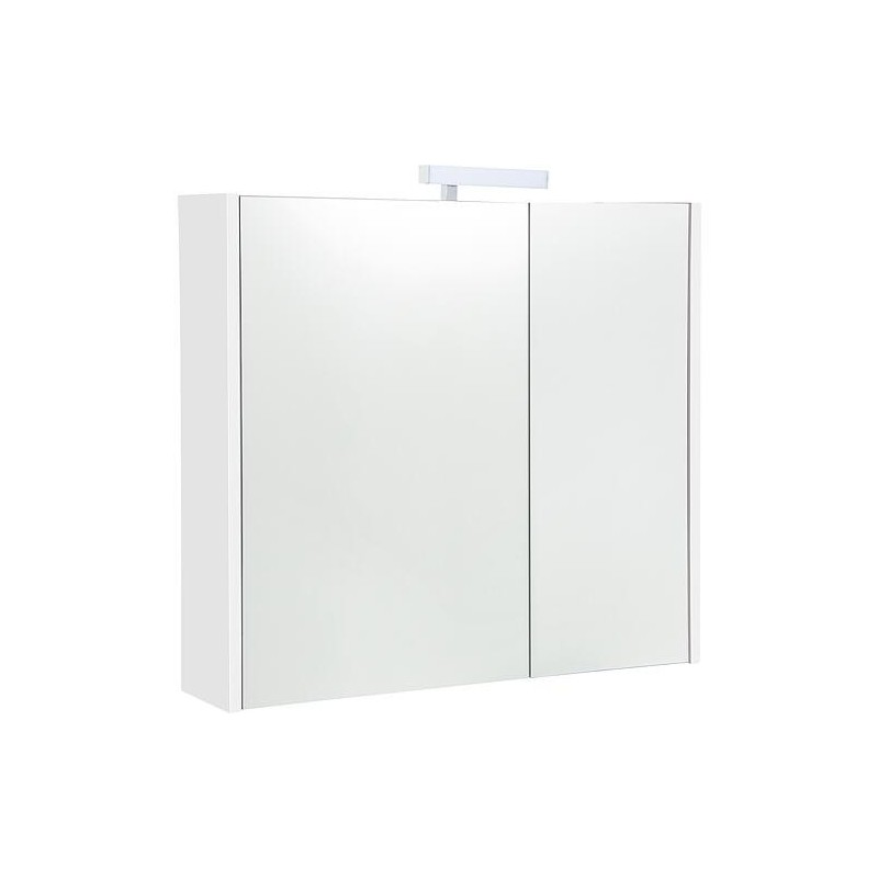 Armoire à glace Akira avec éclairage LED, 2 portes, blanc brillant, 800x700x155mm