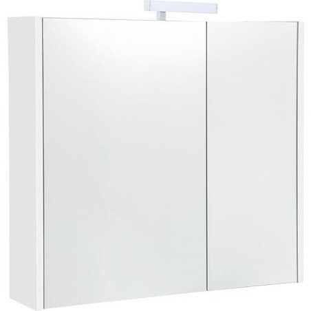 Armoire à glace Akira avec éclairage LED, 2 portes, blanc brillant, 800x700x155mm