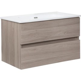 Kits de meubles de salle de bain Kora 2 tiroirs blanc frêne largeur 805 mm