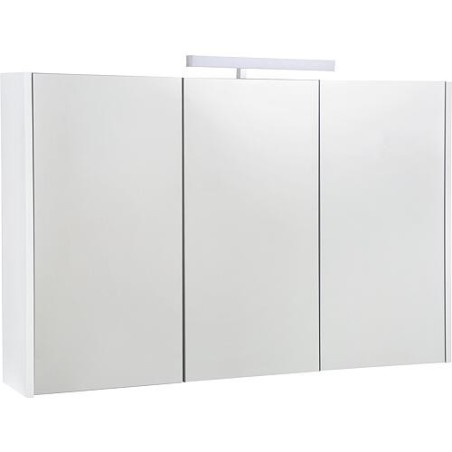 Armoire à glace Akira avec éclairage LED, 3 portes, blanc brillant, 1200x700x155mm