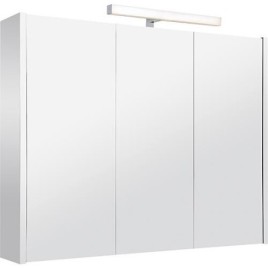 Armoire à glace Vikja avec Éclairage LED, 3 portes, miroir latéral 900x700x155 mm