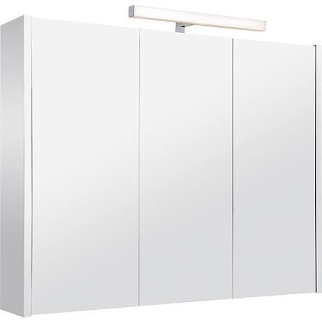 Armoire à glace Vikja avec Éclairage LED, 3 portes, miroir latéral 900x700x155 mm