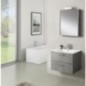 Kits de meubles de salle de bain NOA blanc brillant 2 tiroirs largeur 615x515x470 mm