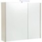 Armoire à glace Akira avec éclairage LED, 2 portes, taupe brillant, 800x700x155mm