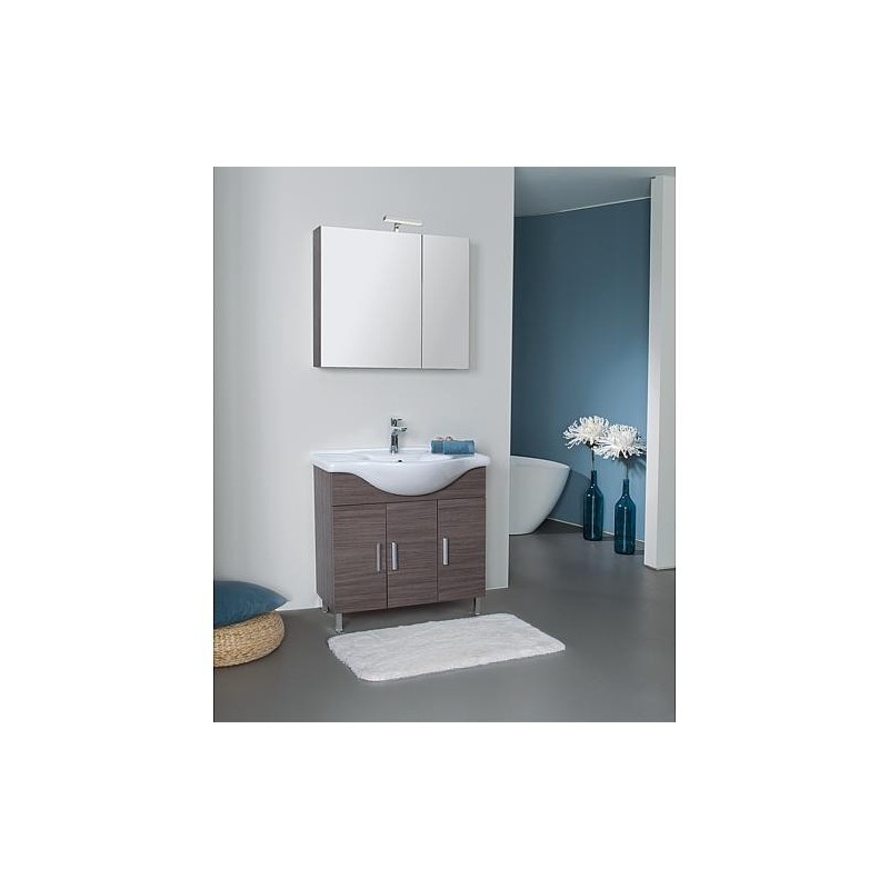 Kits de meubles de salle de bain Pisa Château chêne 3 portes largeur 850 mm