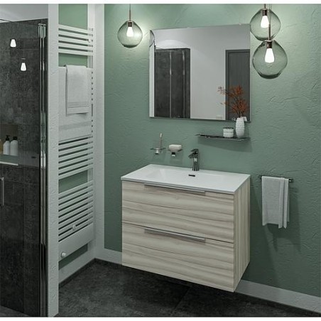 Kits de meubles de salle de bain BALI noyer 2 tiroirs largeur 810 mm