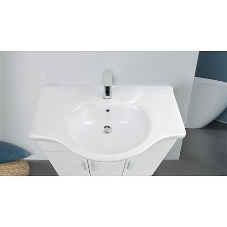 Kits de meubles de salle de bain Pisa blanc brillant 3 portes largeur 850 mm