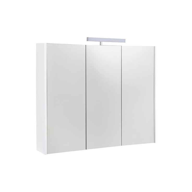 Armoire à glace Akira avec éclairage LED, 3 portes, blanc brillant, 900x700x155mm