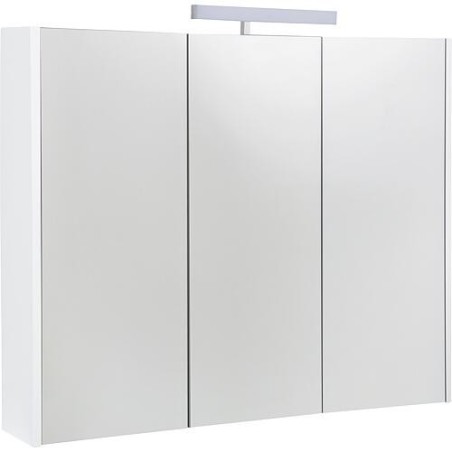 Armoire à glace Akira avec éclairage LED, 3 portes, blanc brillant, 900x700x155mm