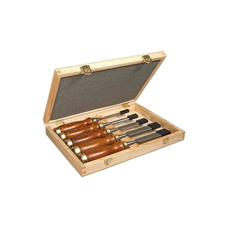 Kit de ciseaux à bois Stanley® Bailey® 5 pièces dans un coffret en bois