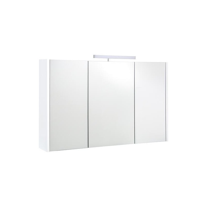 Armoire à glace Akira avec éclairage LED, 3 portes, blanc brillant, 1000 x 700 x 155 mm