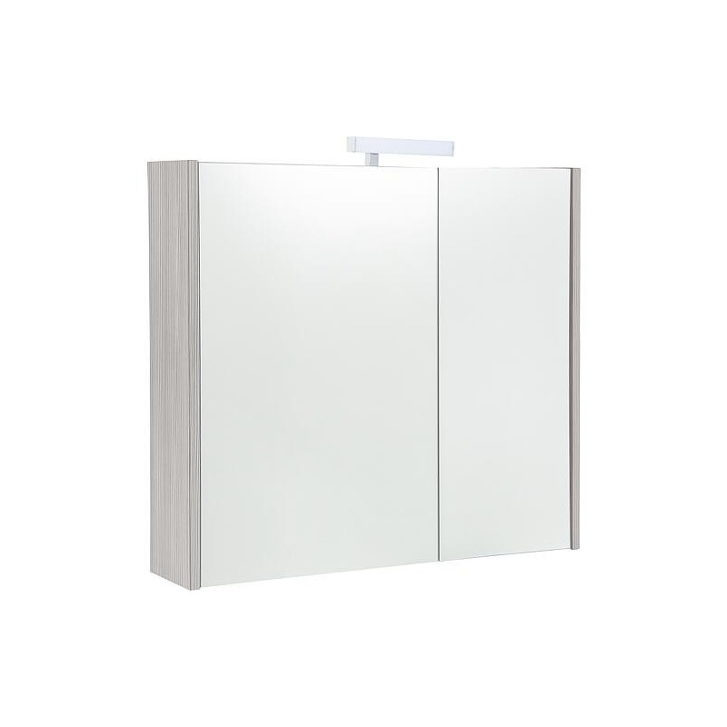 Armoire à glace Akira avec éclairage LED, 2 portes, mélèze, 800x700x155mm