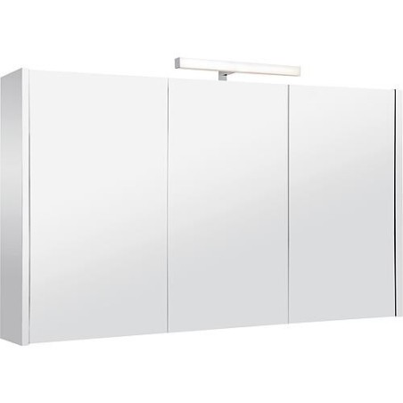 Armoire à glace Vikja avec Éclairage LED, 3 portes, miroir latéral 1200x700x155 mm