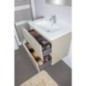 Kits de meubles de salle de bain BALI taupe brillant 2 tiroirs largeur 810 mm