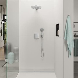 Coudes de raccordement mural Hansgrohe FixFit E Porter KS avec Support de douchette DN15 (1/2") noir mat