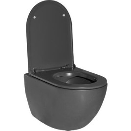 Pack combiné Elanda WC suspendu à fond creux, noir mat, sans bord de chasse + Abattant WC Softclose