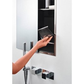 Porte coulissante miroir pour niche haute, ouverture à gauche