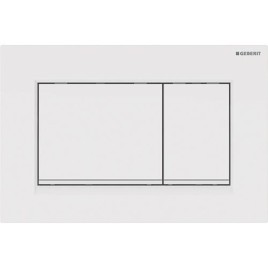 Plaque de commande Geberit Sigma 30, double touche blanc/blanc mat