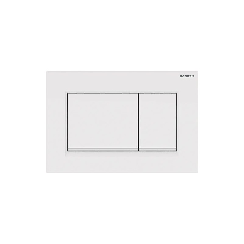 Plaque de commande Geberit Sigma 30, double touche blanc/blanc mat