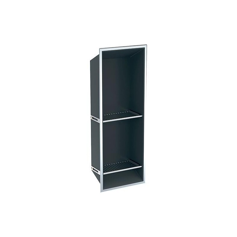 Box de rangement en niche avec étagères pour douche LxlxP 800x300x144, gris umbra / revêtement par poudre