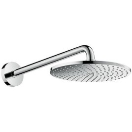 Tête de douche Raindance S 240 1 jet PowderRain de Hansgrohe avec bras de douche, ø : 240mm chrome