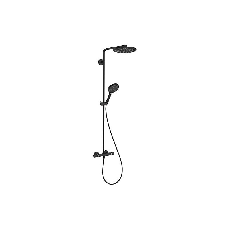 Colonne de douche Hansgrohe Raindance Select S 240 1jet PowderRain, Douchette à main, pomme de douche 240mm et Thermostat, noir