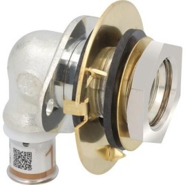 Traversée de mur S-Sertir PLUS Uponor Équerre LWC Ø16mm-DN15 (1/2") FF, I 35