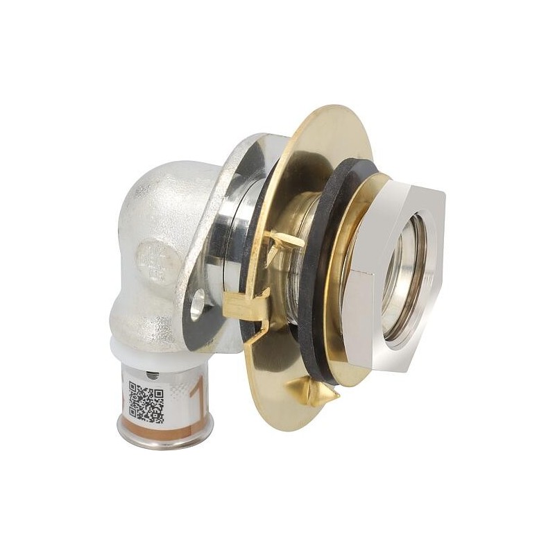 Traversée de mur S-Sertir PLUS Uponor Équerre LWC Ø16mm-DN15 (1/2") FF, I 35