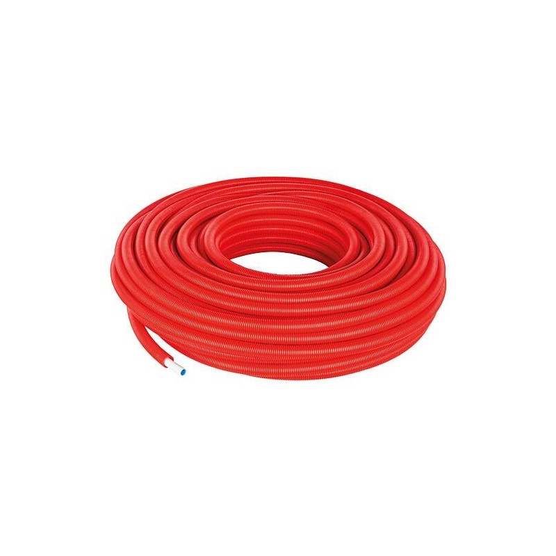 Tube Uni Pipe PLUS blanc Uponor dans gaine de protection Ø20mm x 2,25mm - 28/23, rouge, longueur 75m