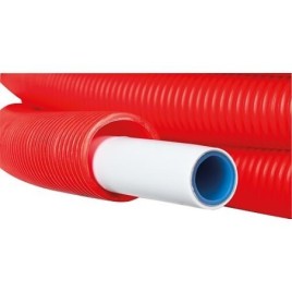 Tube Uni Pipe PLUS blanc Uponor dans gaine de protection Ø20mm x 2,25mm - 28/23, rouge, longueur 75m