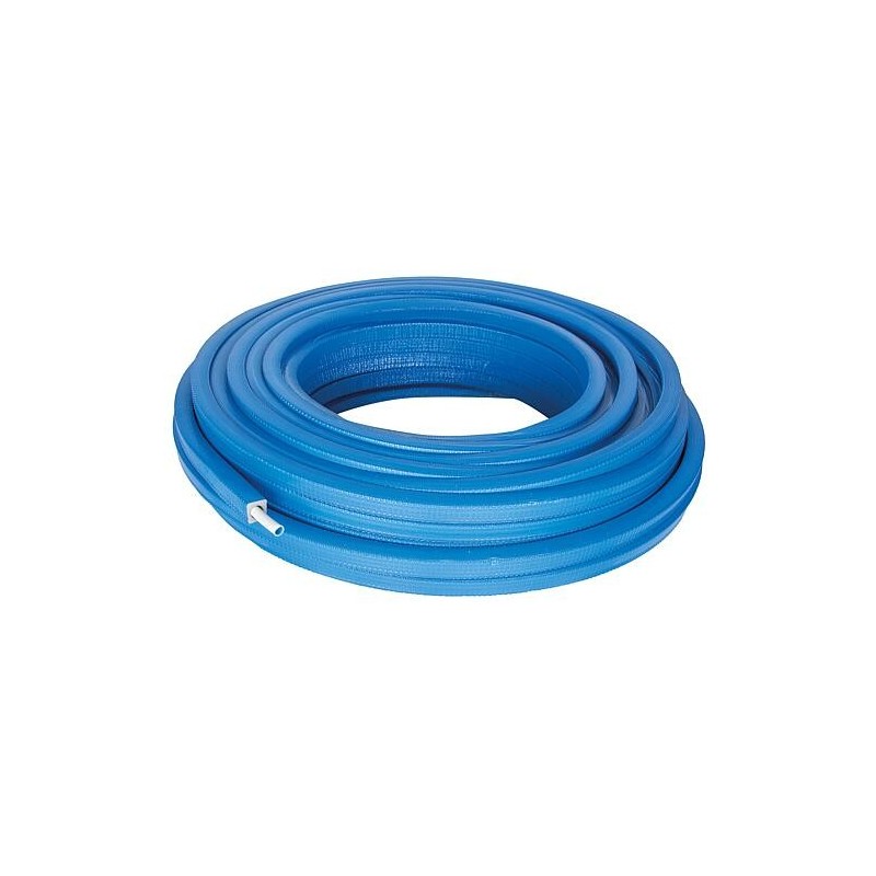 Uponor Uni Pipe PLUS blanc pré-isolé DHS9, Ø20mm x 2,25mm, bleu, longueur 75m