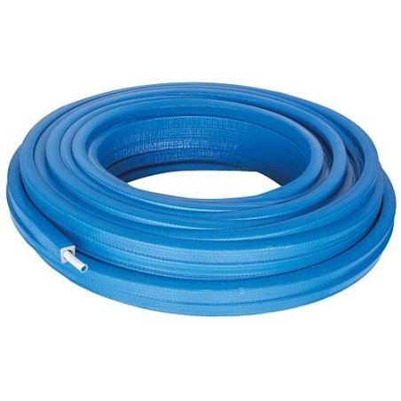 Uponor Uni Pipe PLUS blanc pré-isolé DHS9, Ø20mm x 2,25mm, bleu, longueur 75m