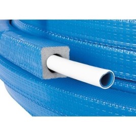 Uponor Uni Pipe PLUS blanc pré-isolé DHS9, Ø20mm x 2,25mm, bleu, longueur 75m