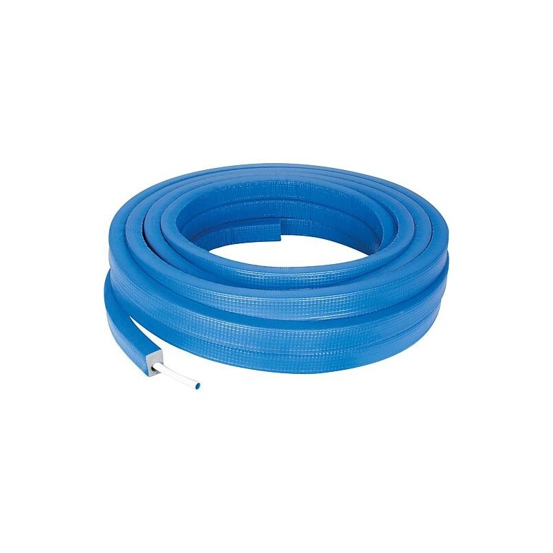 Uponor Uni Pipe PLUS blanc pré-isolé DHS26, Ø16mm x 2,0mm, bleu, longueur 25m