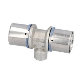 Pièce en T à sertir S Uponor Ø40mm-DN20 (3/4")-Ø40mm Femelle