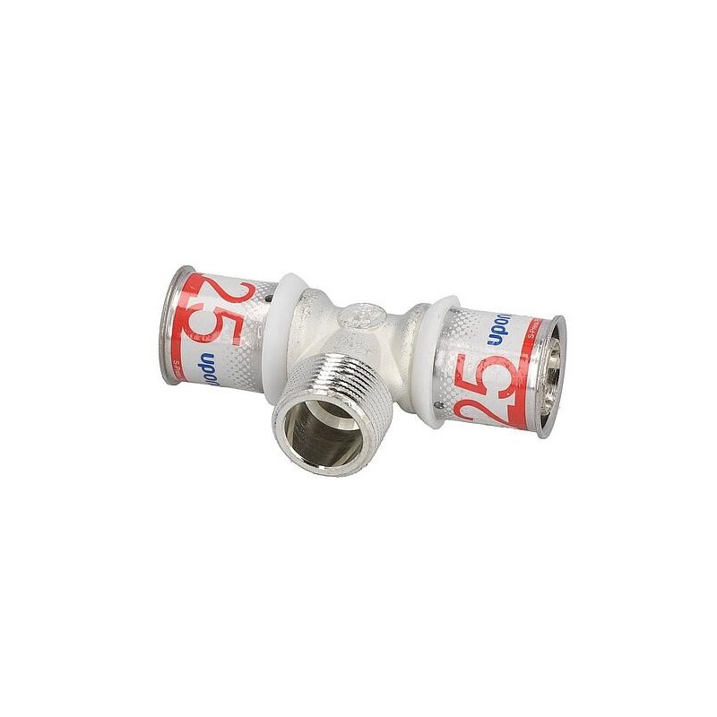 Pièce en T S-Sertir PLUS Uponor Ø32mm-DN20 (3/4")-Ø32mm AG