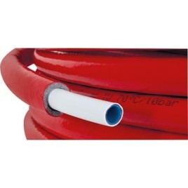 Uni Pipe PLUS Uponor blanc pré-isolé S4 WLS 040, Ø25mm x 2,5mm, rouge, longueur 50m