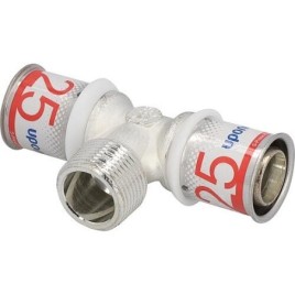 Pièce en T S-Sertir PLUS Uponor Ø25mm-DN20 (3/4")-Ø25mm AG