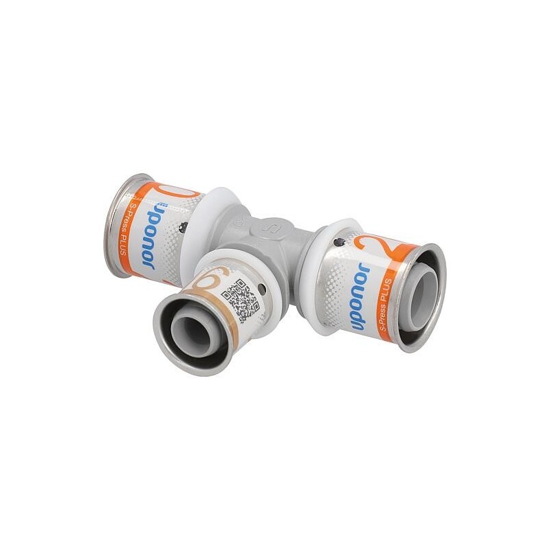 Raccord en T réduit S-Sertir PLUS Uponor PPSU Ø25mm-Ø16mm-Ø16mm