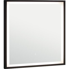 Miroir LED Ranelva avec interrupteurs tactiles, avec cadre noir, front/backlight, 800x800mm