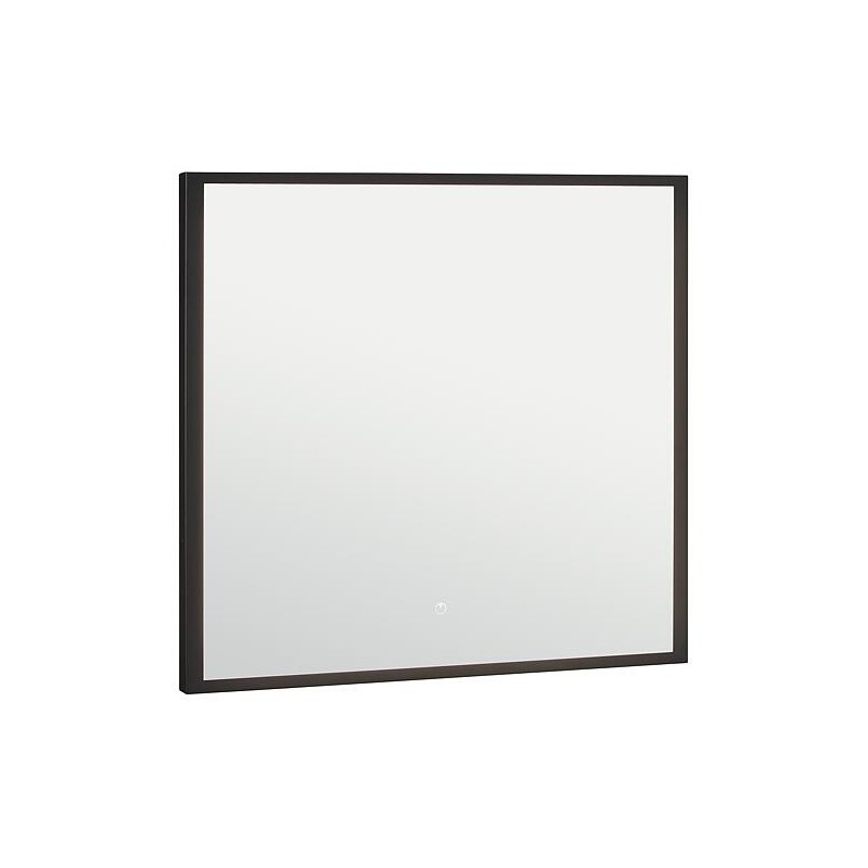 Miroir LED Oselva avec interrupteurs tactiles, avec cadre noir, 800x800mm