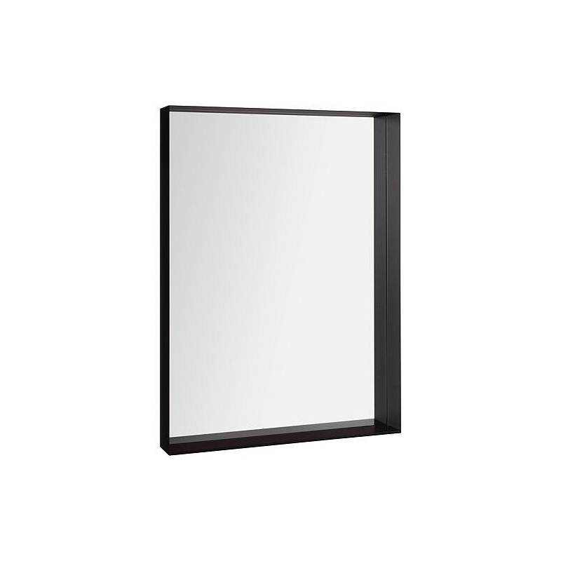 Miroir Viskan avec Cadres noirs et Tablette en verre, 600x800mm