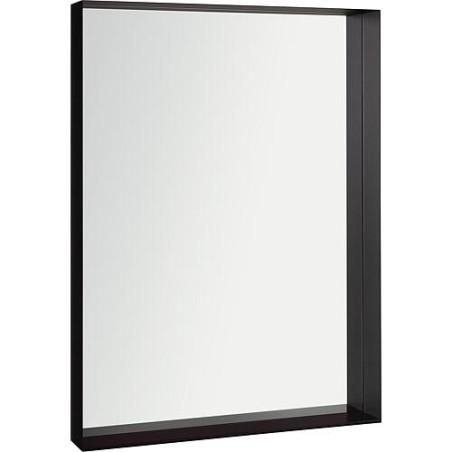 Miroir Viskan avec Cadres noirs et Tablette en verre, 600x800mm