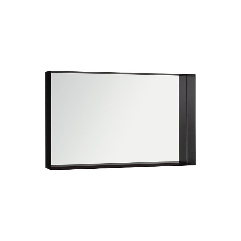 Miroir Viskan avec Cadres noirs et Tablette en verre, 1000x800mm