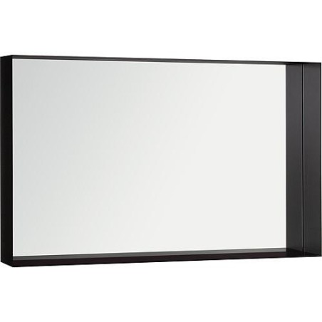 Miroir Viskan avec Cadres noirs et Tablette en verre, 1000x800mm