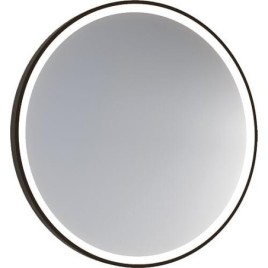 Miroir LED Aulielva avec interrupteurs tactiles, avec cadres noirs, front/backlight, Ø 700mm